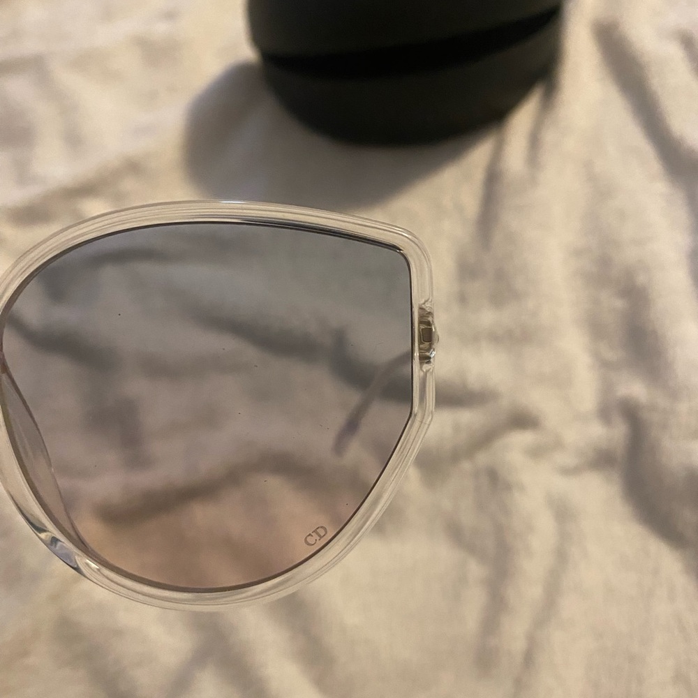 Dior Transparent Sunglasses with Black Case - Picture 2 of 5